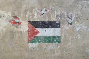 drapeau palestinien peint sur un mur